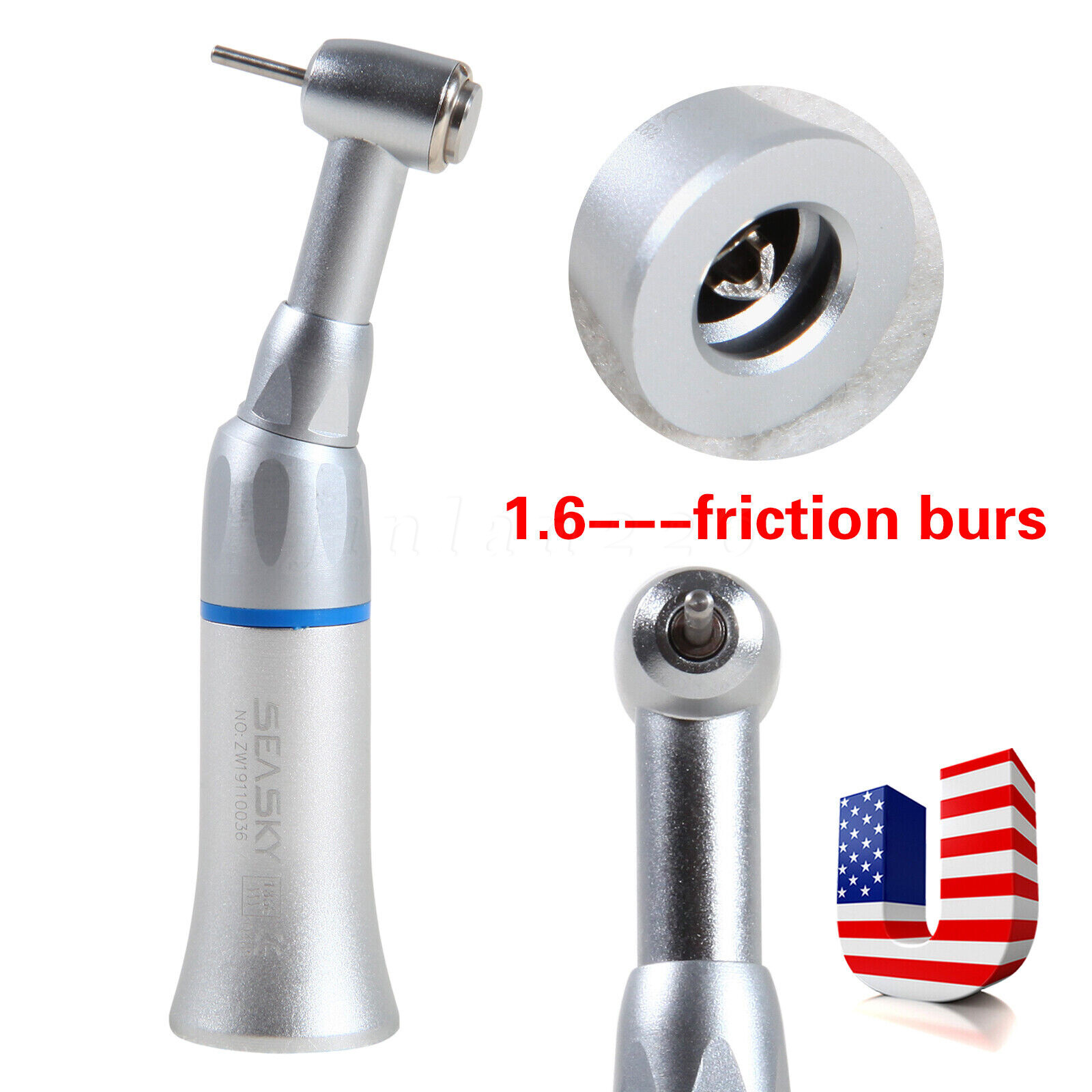 NSK Style Dental Low Slow Speed Contra Angle Handpiece 1.6mm Friction Grip Burs