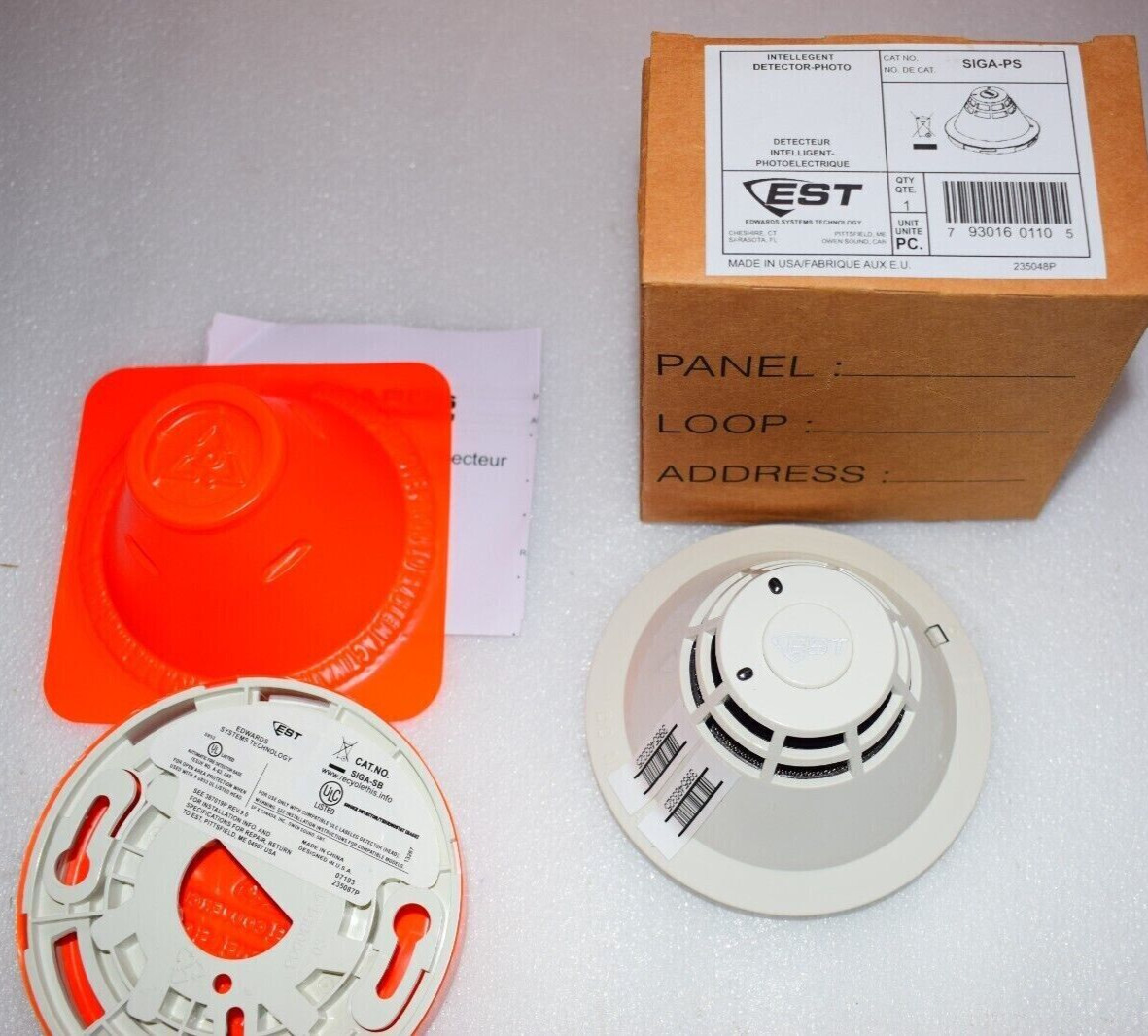 SIGA-PS EDWARDS EST INTELLIGENT PHOTO ELECTRIC SMOKE DETECTOR WITH BASE
