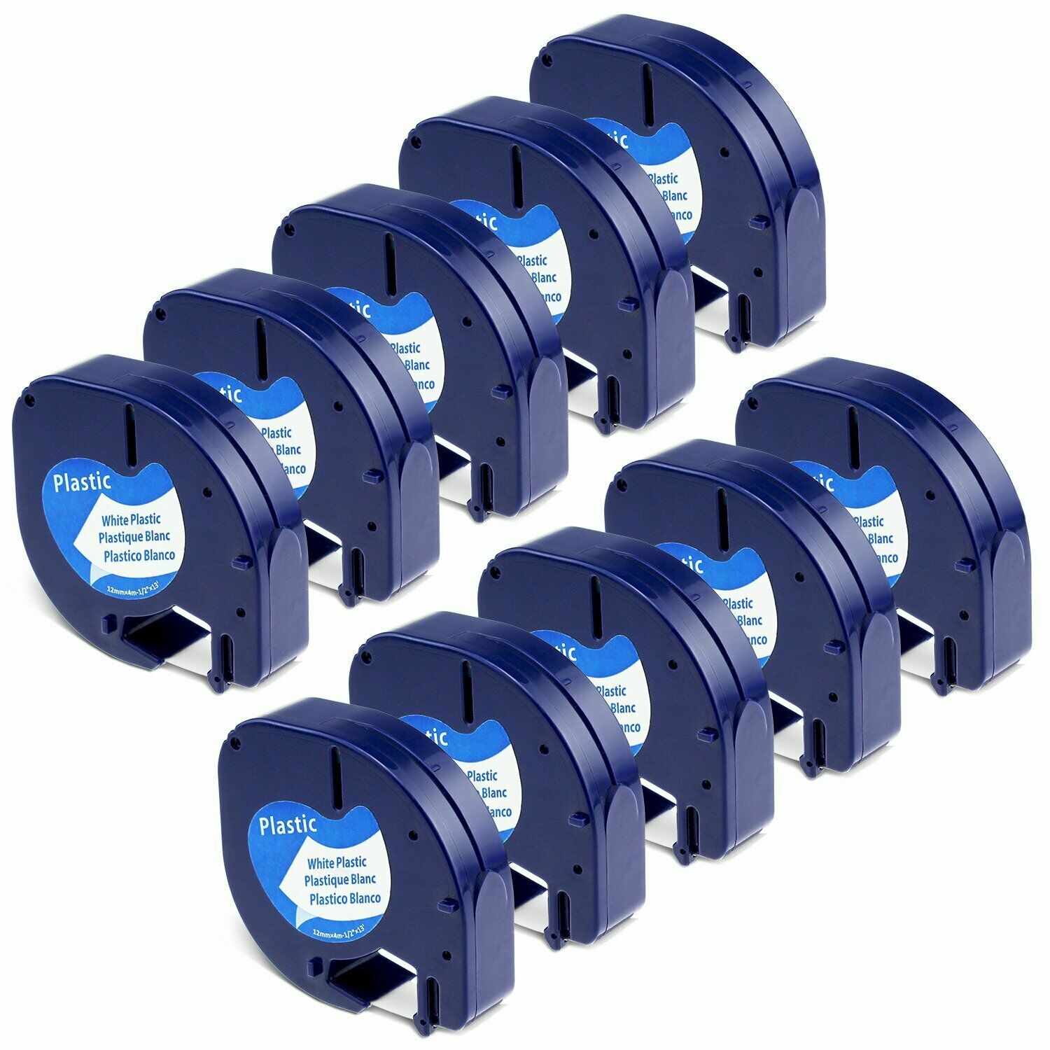 10PK Compatible Dymo LetraTag Refill 91331 Plastic 1/2» Label Tape LT-100H QX50