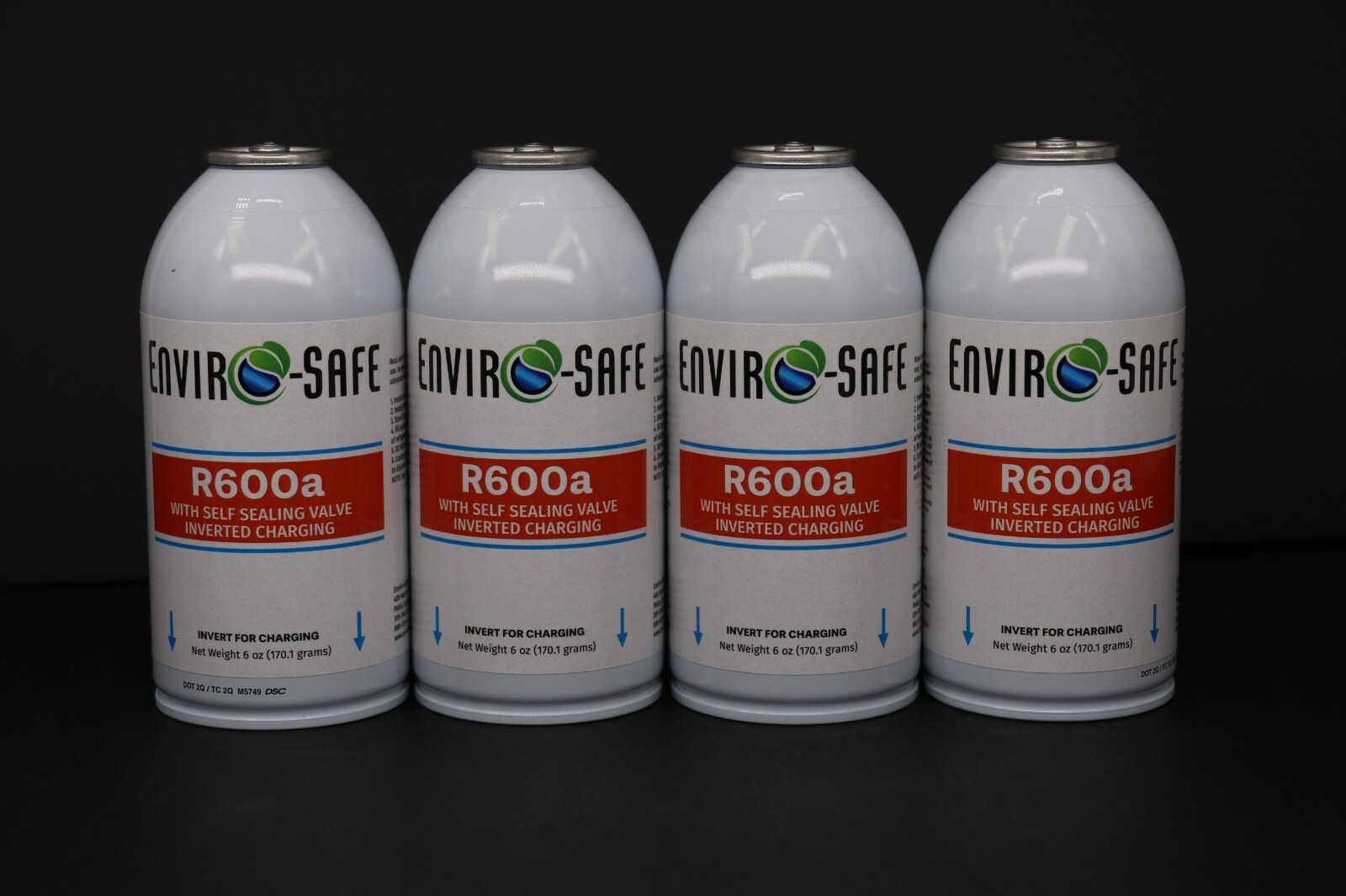 Enviro-Safe R-600a Refrigerant with 7/16″ Self Sealing K28 6 oz Case/4 #8070
