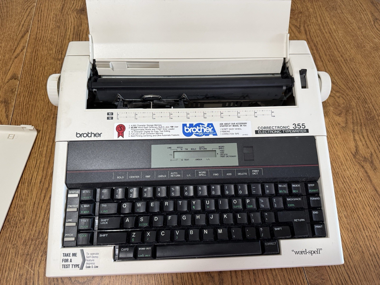 Brother Correctronic 355 Typewriter W Cover FOR PARTS Powers on Only