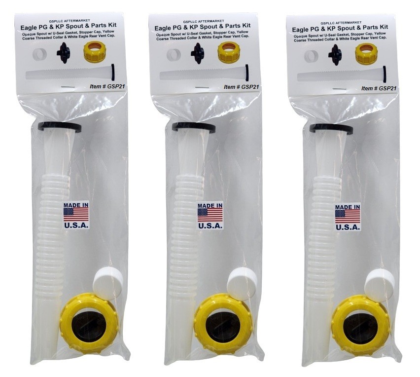 3-Pack Aftermarket EAGLE PG KP GAS SPOUT & PARTS KITS Spout_Stopper_Collar_Vents