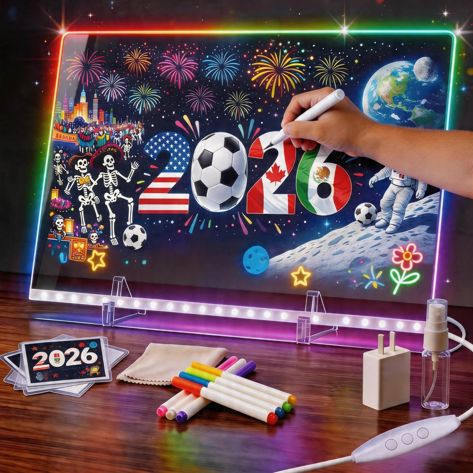 LED Drawing Board for Kids- Erasable Acrylic Electronic White Boards,15.8»X1…