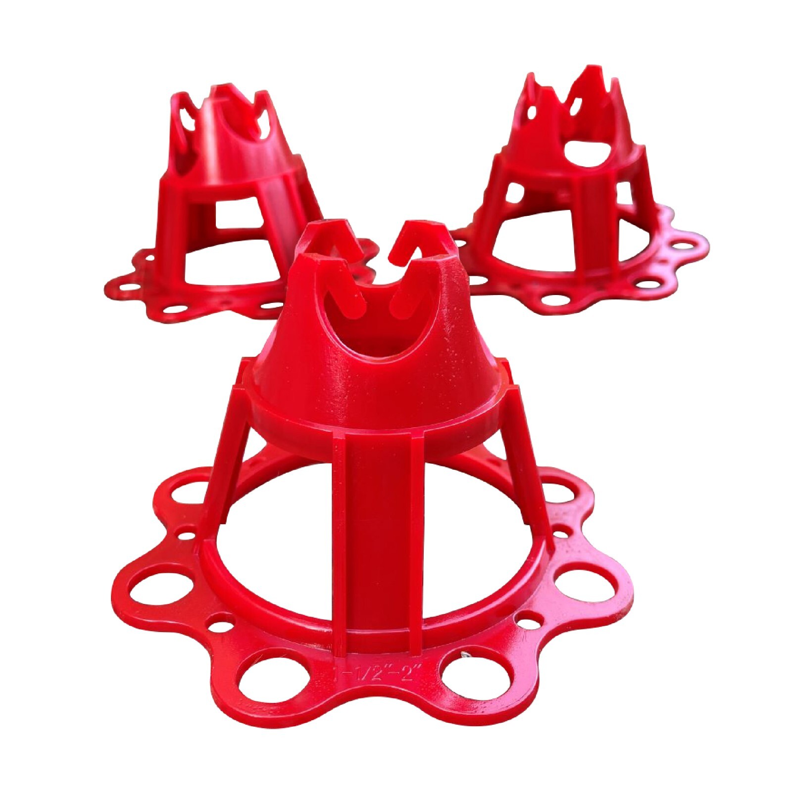 Sandbaggy Plastic Rebar Chair – Elevates Rebar 1 ½» or 2″ – Rebar #3 to #5 (Red)