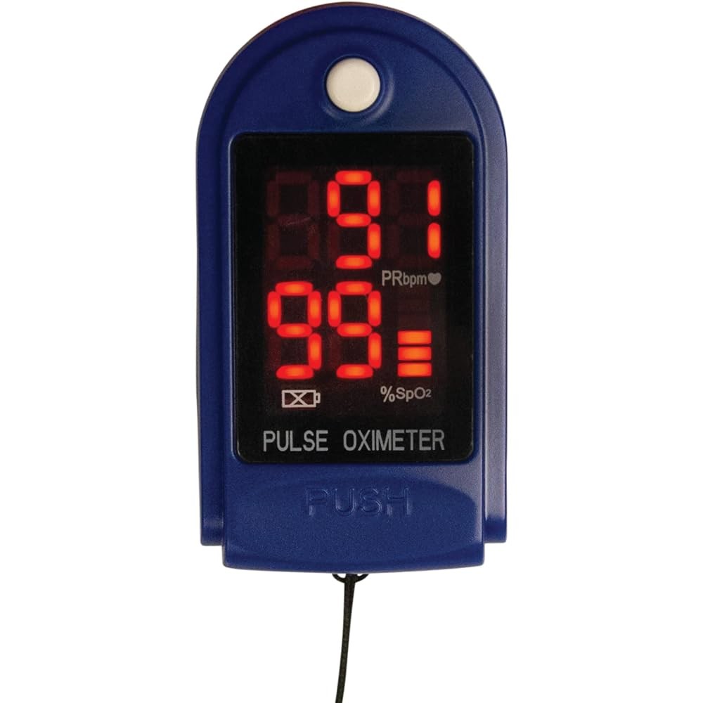 Roscoe Medical Finger Pulse Oximeter Oxygen 1 Count (Pack of 1), Blue