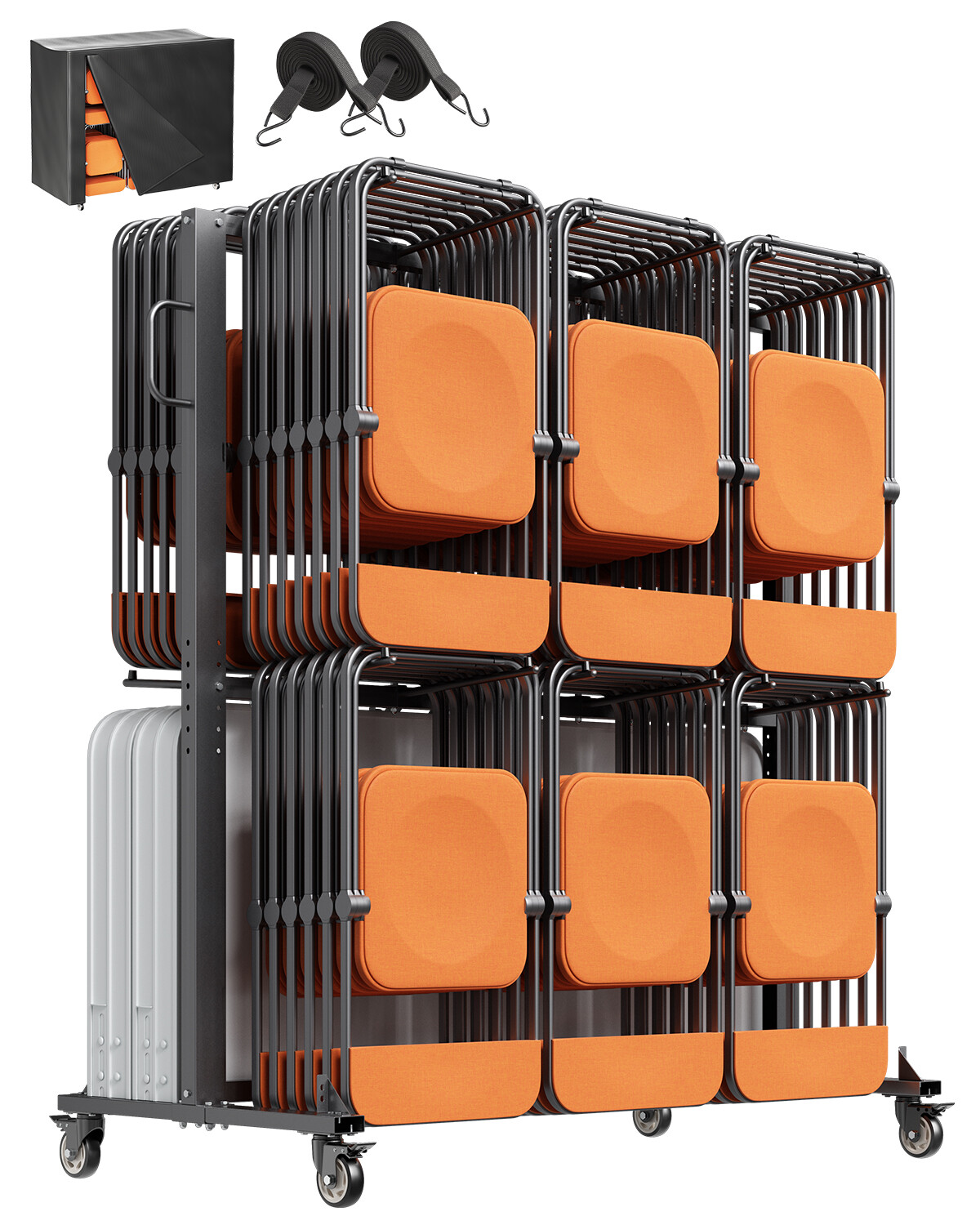 Folding Chair Rack Cart for 84 Chairs/ 12 Tables+42 Chairs of 800 LBS
