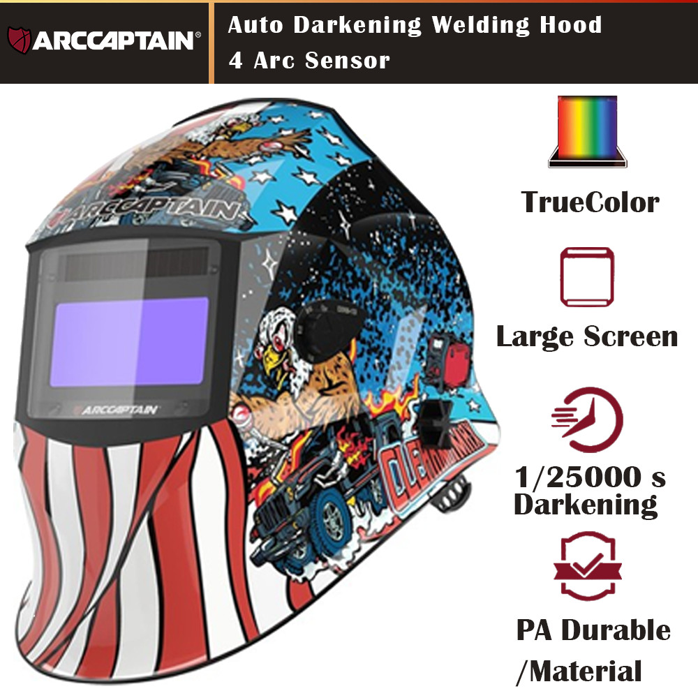 Auto Darkening Welding Mask 4 Arc Sensors 1/25000s Response UV/IR Protection​