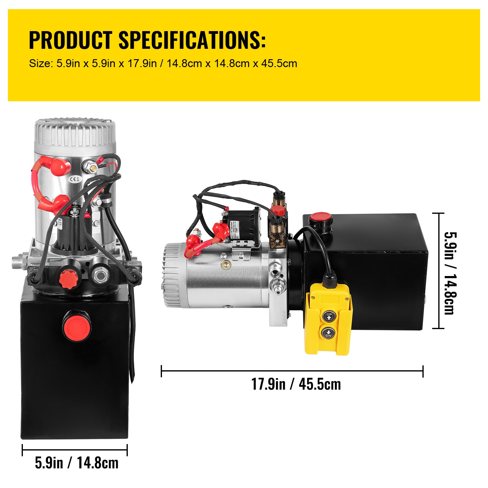4 Quart Double Acting Hydraulic Pump DC 12V Dump Trailer Power Unit Pack 22MPA