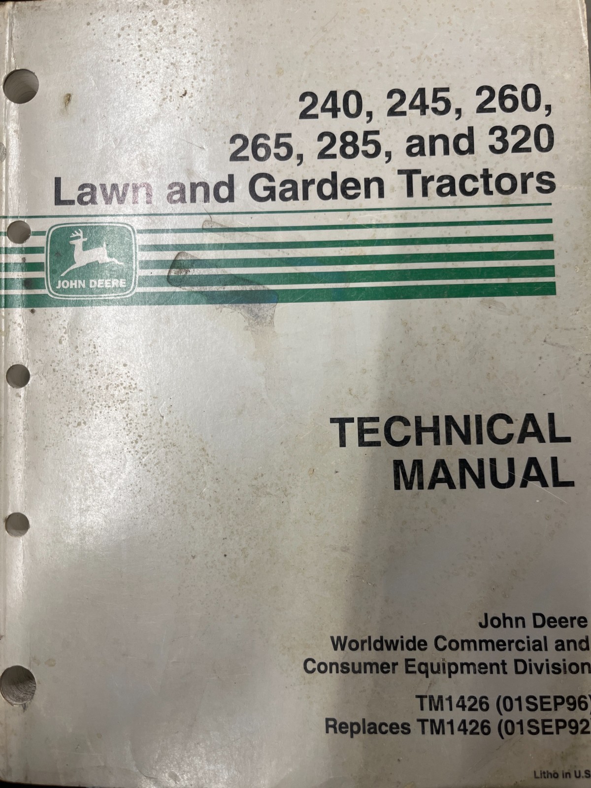John Deere Technical Manual TM1426 Lawn and Garden Tractors
