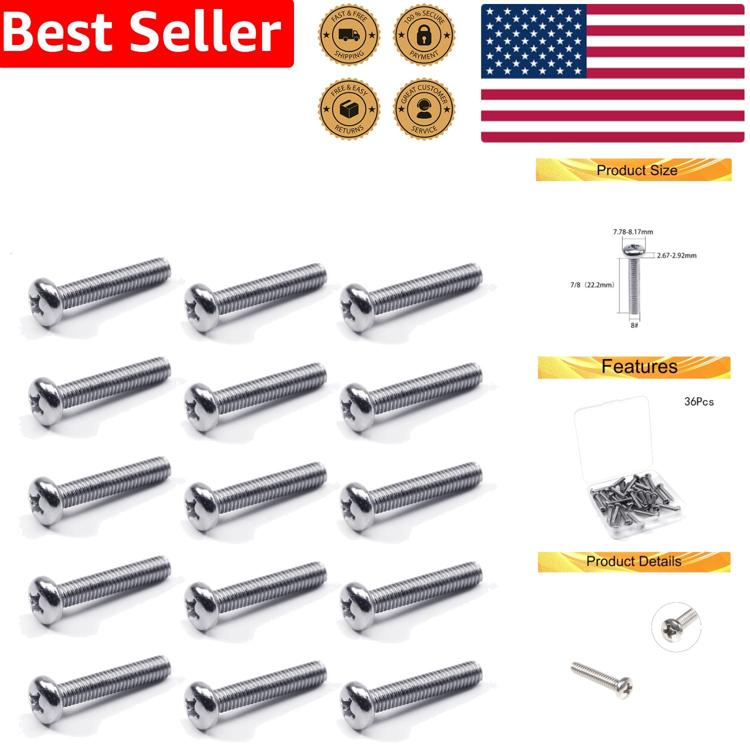 Phillips Pan Head Stainless Steel Essential Hardware