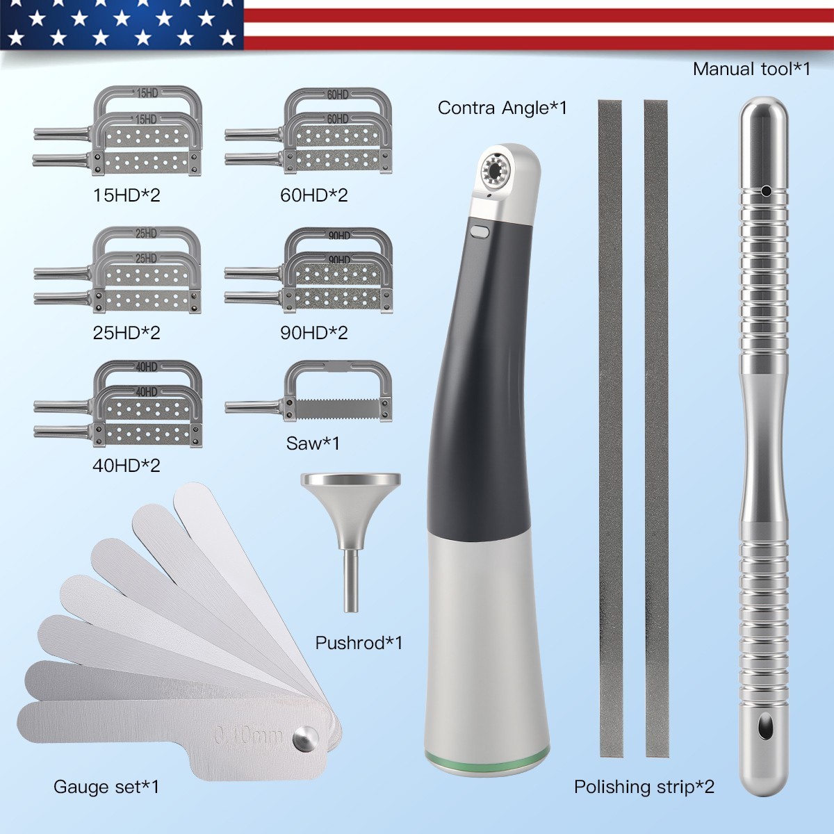 Dental 4:1 Reduction Contra Angle Interproximal Stripping IPR System Handpiece