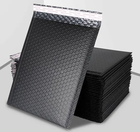 BUBBLE-LINED POLY MAILERS | Hi-Qual | 9.5″ x 14.5″ (#04) | QTY: 5/10/20 | BLACK
