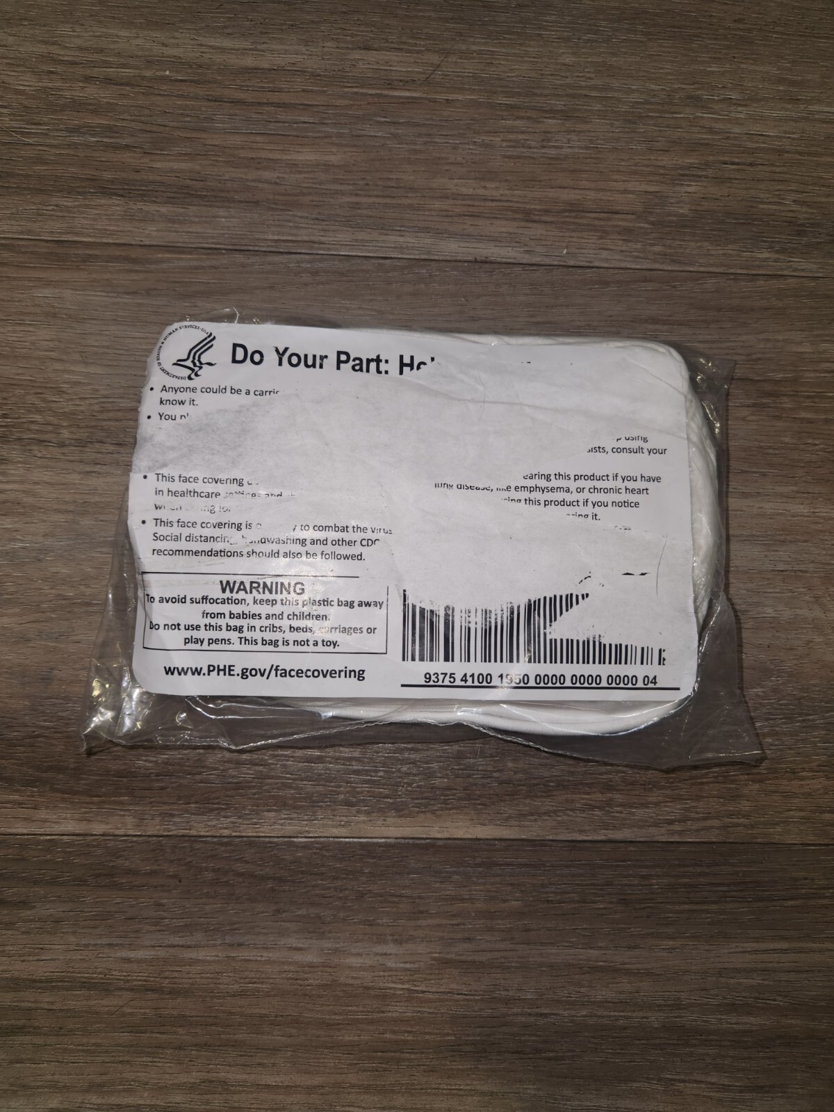 1500 Hanes Brand Inc. Washable White Face Masks