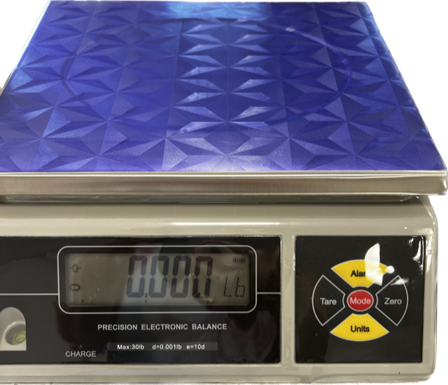 Portable Check weigher Scale 30 kg X 1 g, Large Pan 12″ x 9″