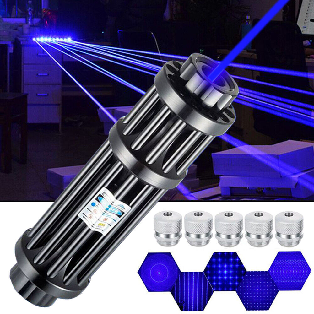 10Watt Adjustable High Powerful Blue Light Pointer Visible Dot Torch Laser