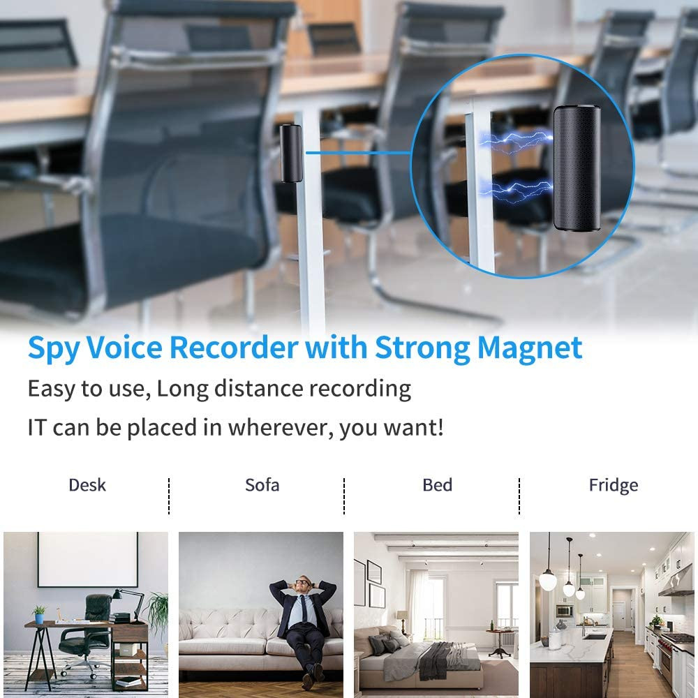 16GB/32GB Magnetic Mini Hidden Audio Recorder Device Spy Digital Voice Recording