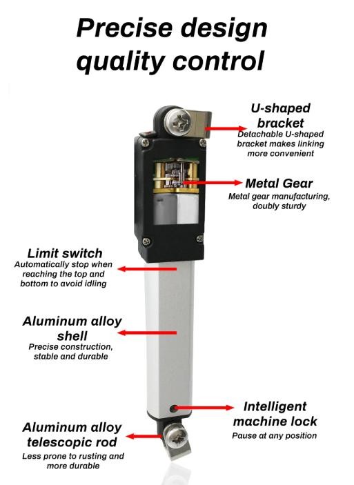 DC 12V Small Mini Micro Linear Actuator 0.4″ 0.8″ 1.2″ 2″ 4″ 6″ 8″Stroke TV lift