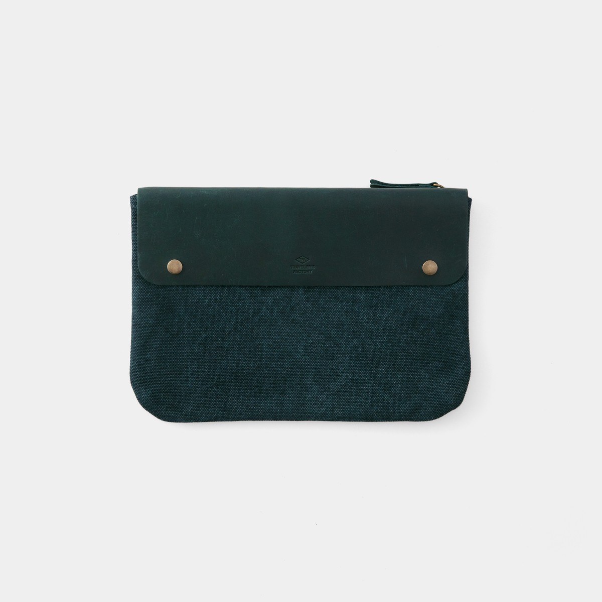 Traveler’s Company TF Canvas Pouch M Blue Cotton Leather Made in Thailand