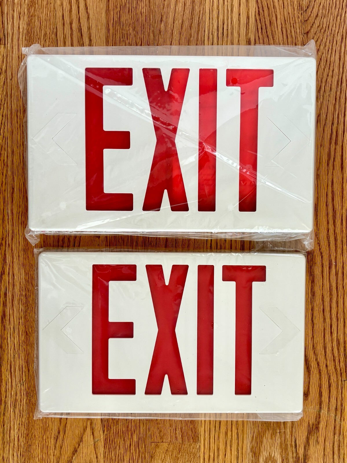 LED Emergency Exit Light Sign Fixture UL Listed Red Letter Double Face NOB