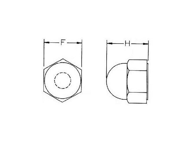 1/4-20 Hex Cap Nut Plastic Dome Nut Acorn Nut Polycarbonate Fastener L34010