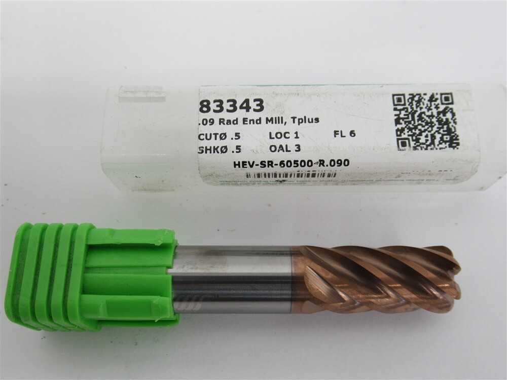 Helical 83343 , 1/2″ Solid Carbide .0900″ Corner Radius End Mill