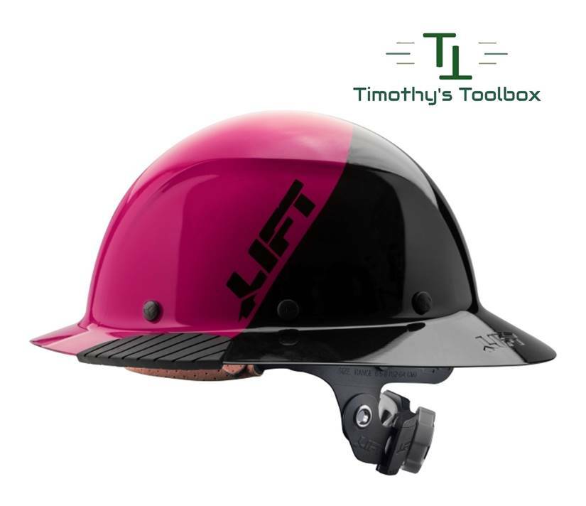 Lift Safety HDF50-21PK Dax 50/50 Fiber Full Brim Hard Hat Pink-Black