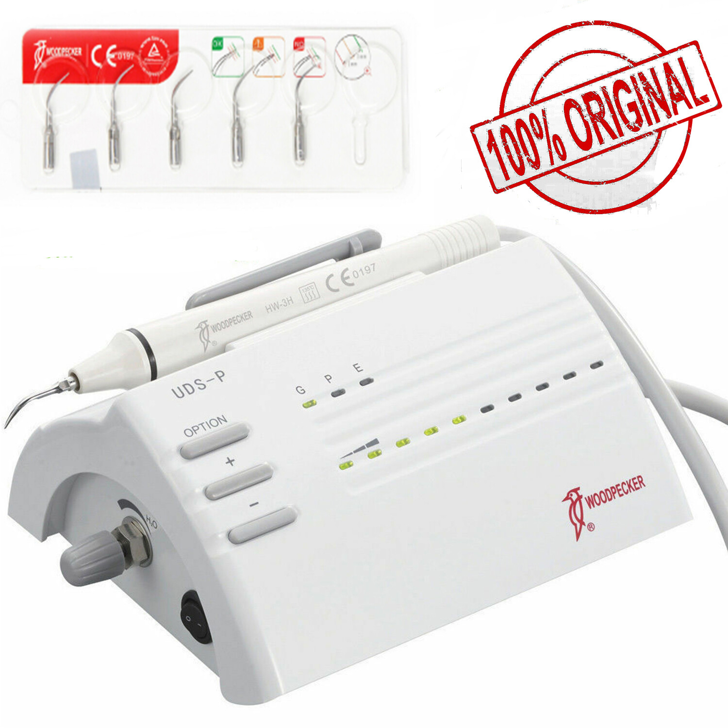 Woodpecker Dental White UDS-P Ultrasonic Piezo Scaler with Handpiece 6 Tips