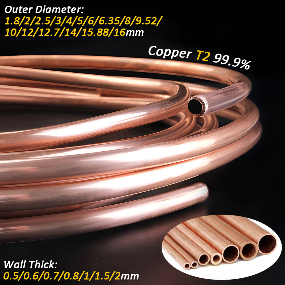 ID 2/3/4/5/6/8/10/12~16 mm Microbore Copper Tubing Soft Pipe Refrigeration Coil