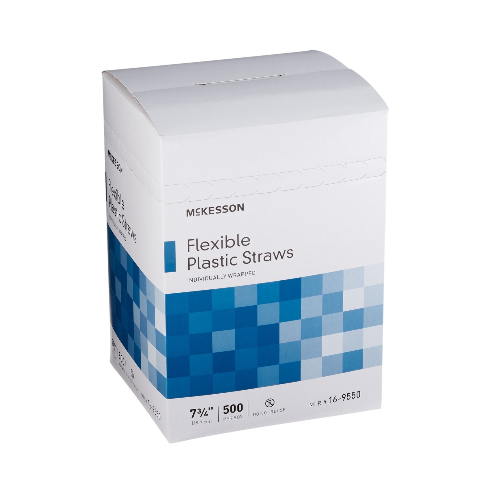 McKesson Disposable Flexible Drinking Straw White Plastic 500 Ct 16-9550