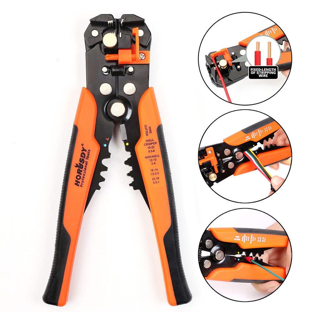 Self Adjusting Insulation Wire Stripper Cutter Crimper Cable Stripping Tools 8″
