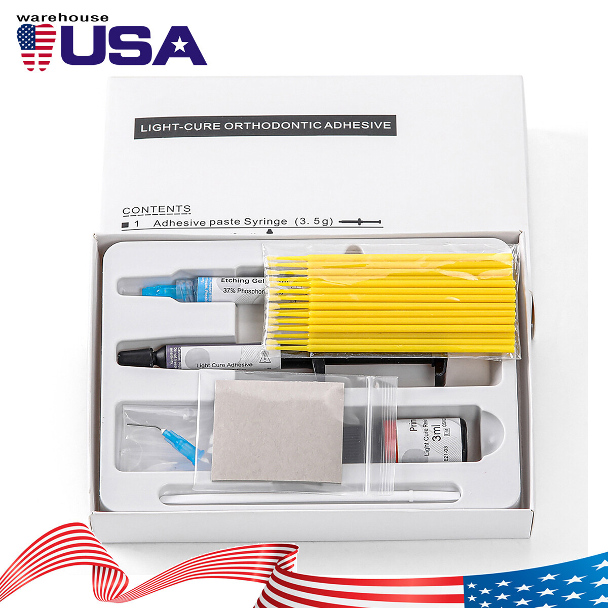 Dental Orthodontic Light Cure Composite Syringe Kit Bonding System Adhesive Set