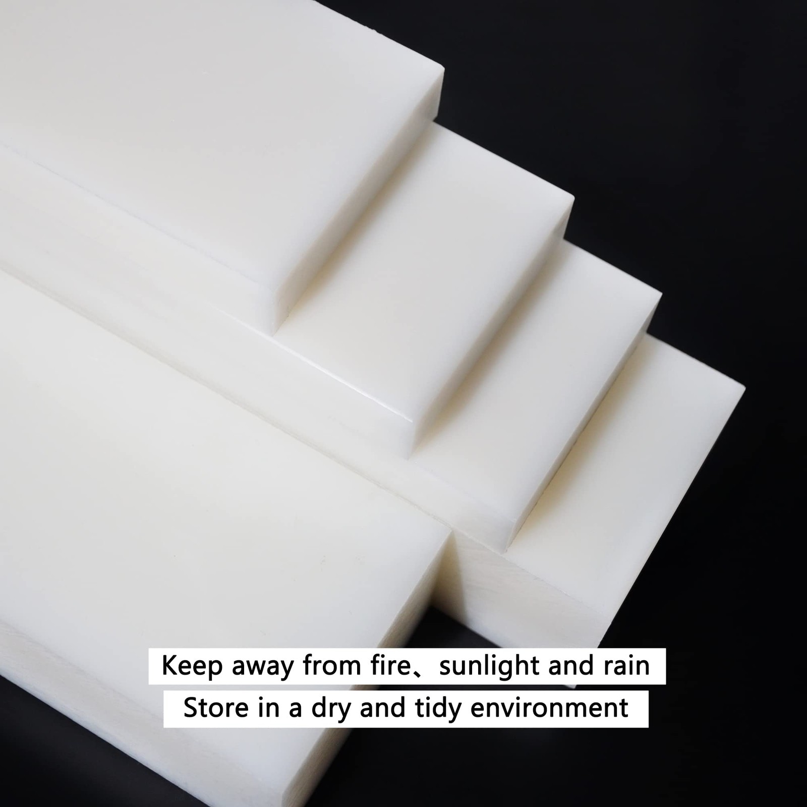 GYOFFULL HDPE Block White PE Polyethylene Rectangular Solid 2″x12″x3″,
