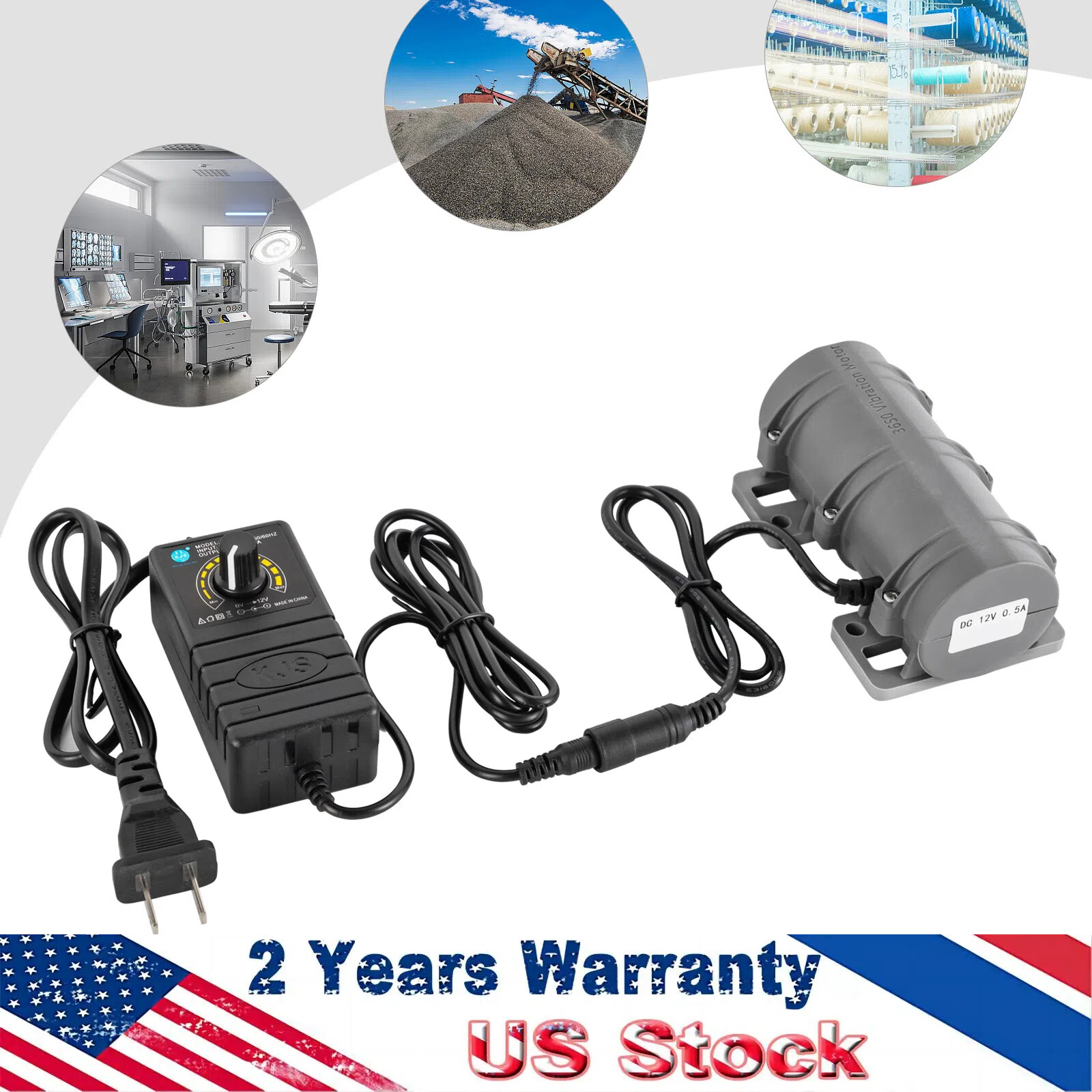12V Vibration Motor 3200RPM with Adapter for Versatile Uses