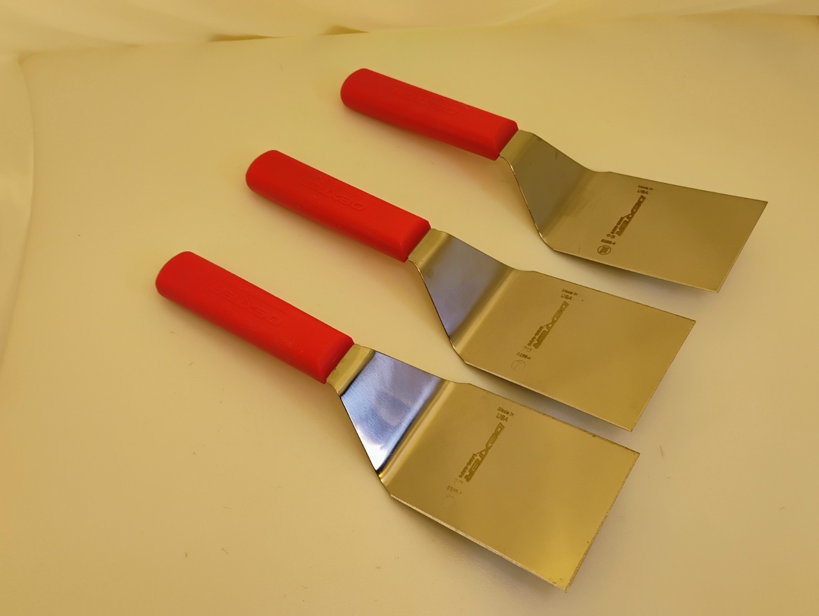 Dexter USA Set(3) 4X3 Spatulas Server Turners Grill Griddle S286-4 Stainless Red
