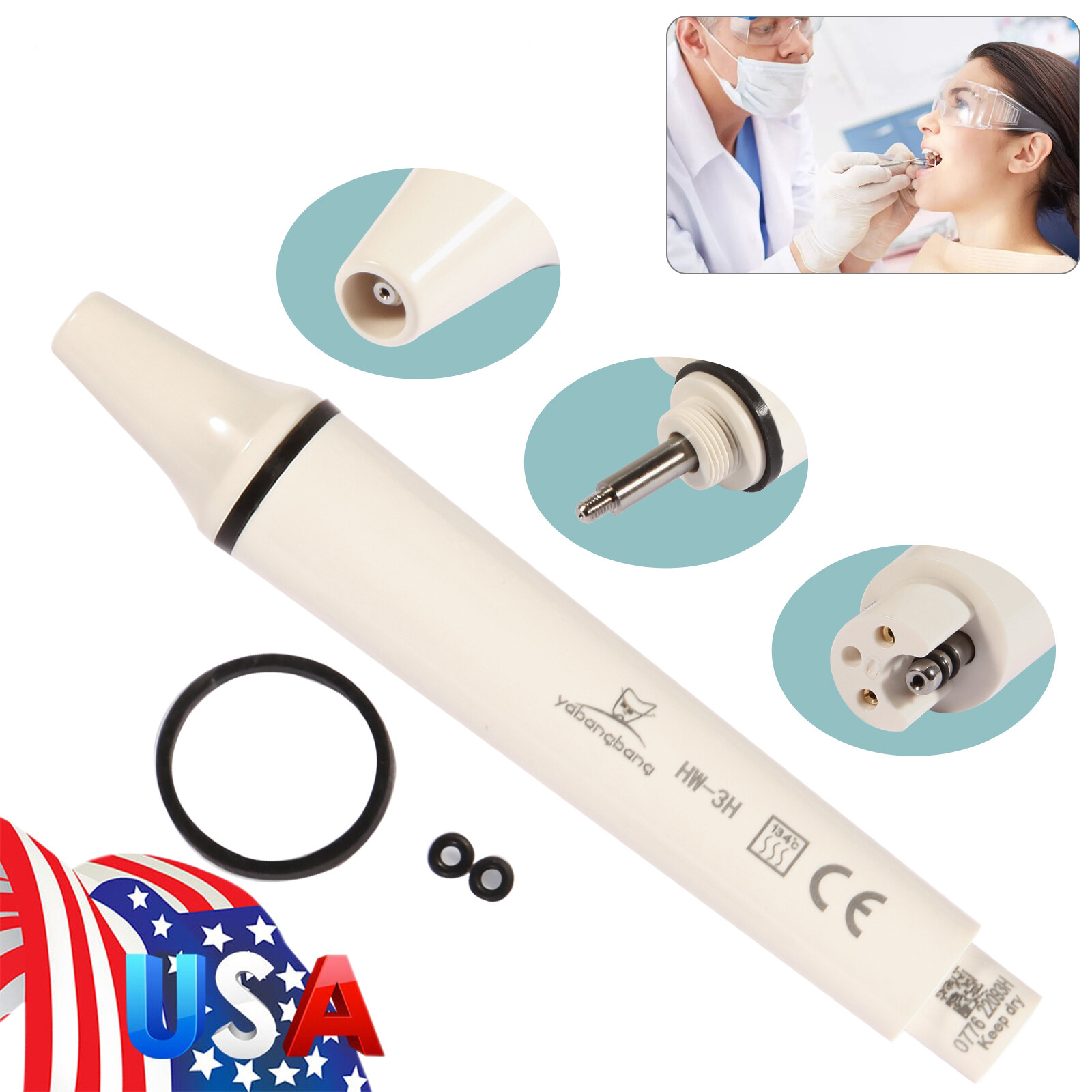 HW-3H Dental Ultrasonic Piezo Scaler Handpiece Fit EMS/WOODPECKER NEW