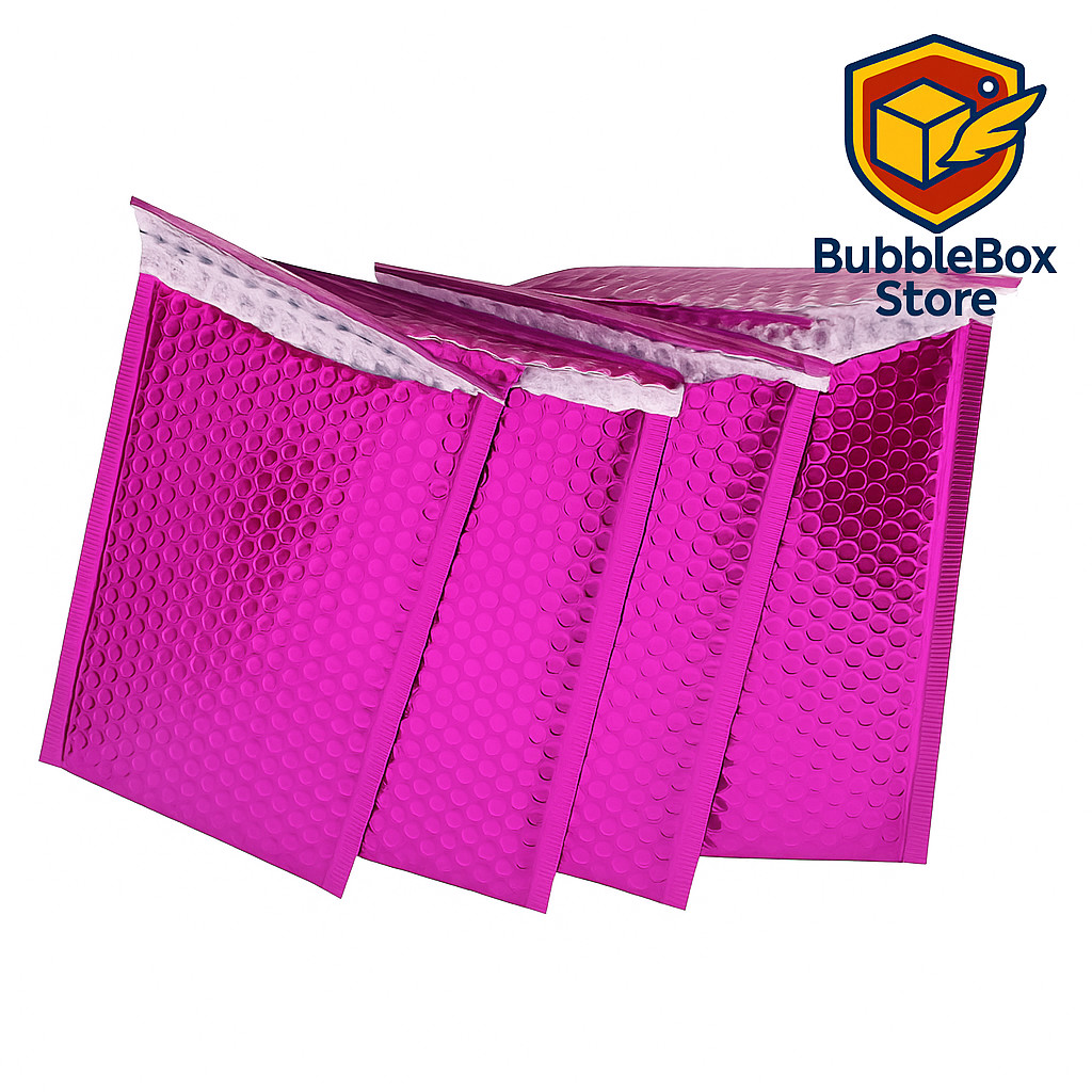 #2 Glamour Metallic Pink Poly Bubble Shipping Mailers Envelopes Bags 8.5×12