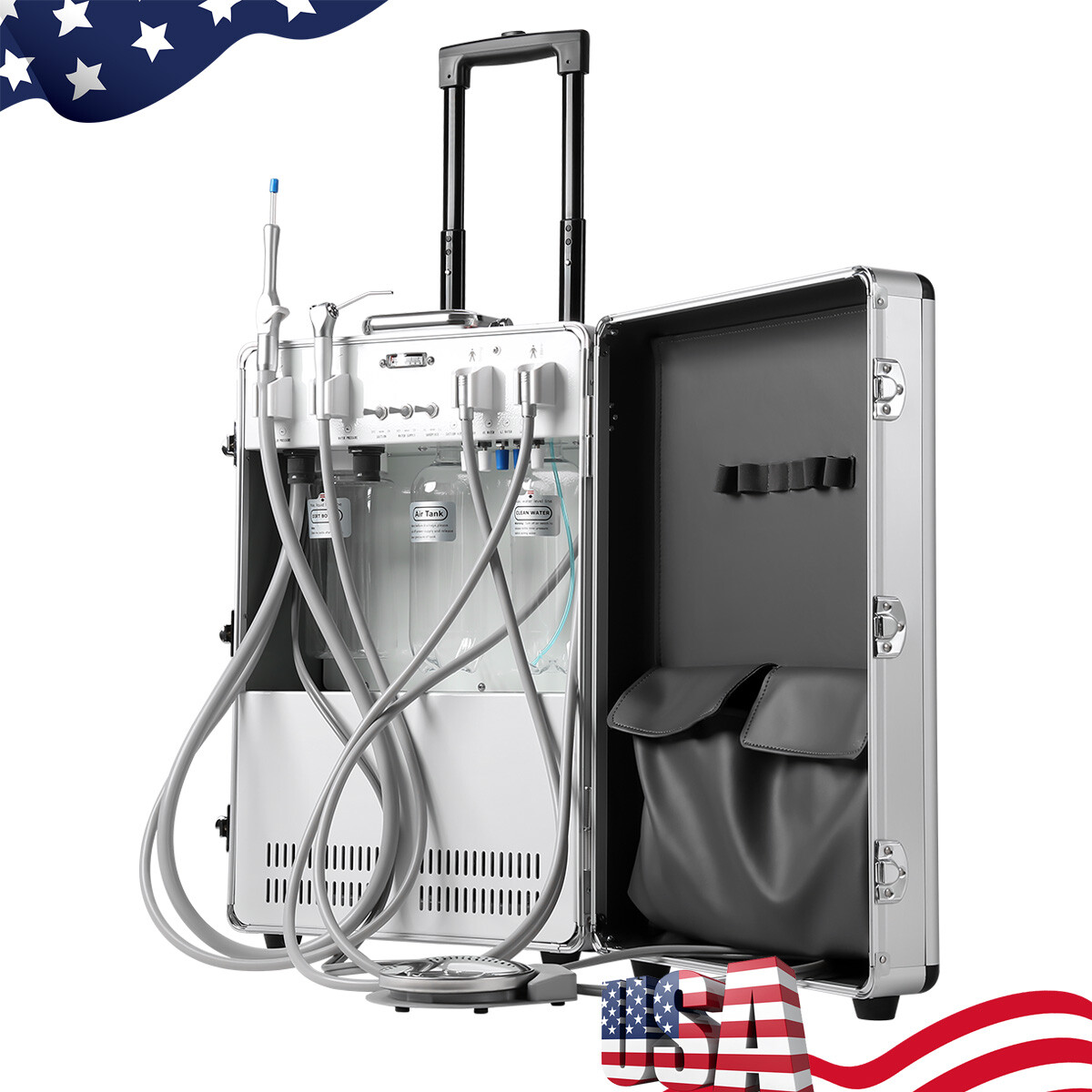 Unidad De Entrega Dental Móvil Portátil Cart Cart Air Compressor Móvil Turbina