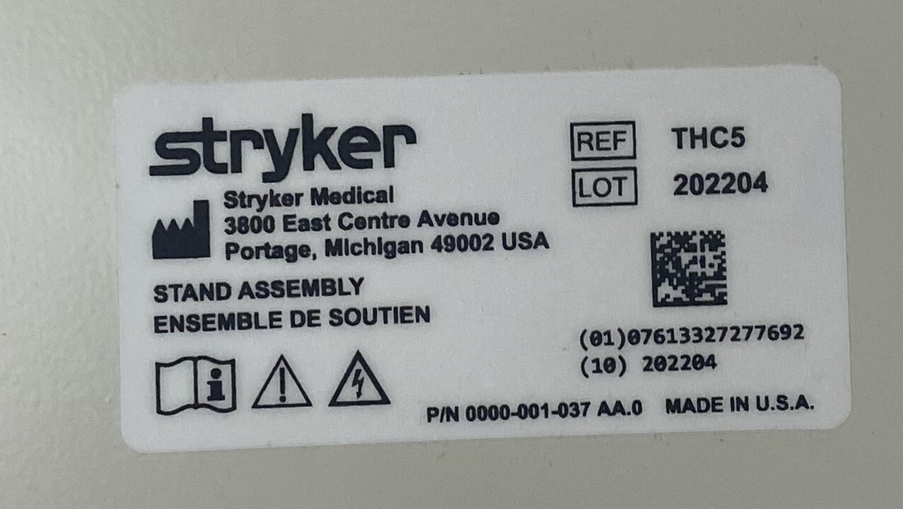 THC5 STAND ASSEMBLY ACCESSORY, WITH (5) CASTERS by Stryker Medical