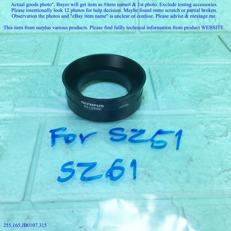 OLYMPUS SZ-LGR66, Ring Light Adapter for SZ51 & SZ61 as photo, sn:5053.