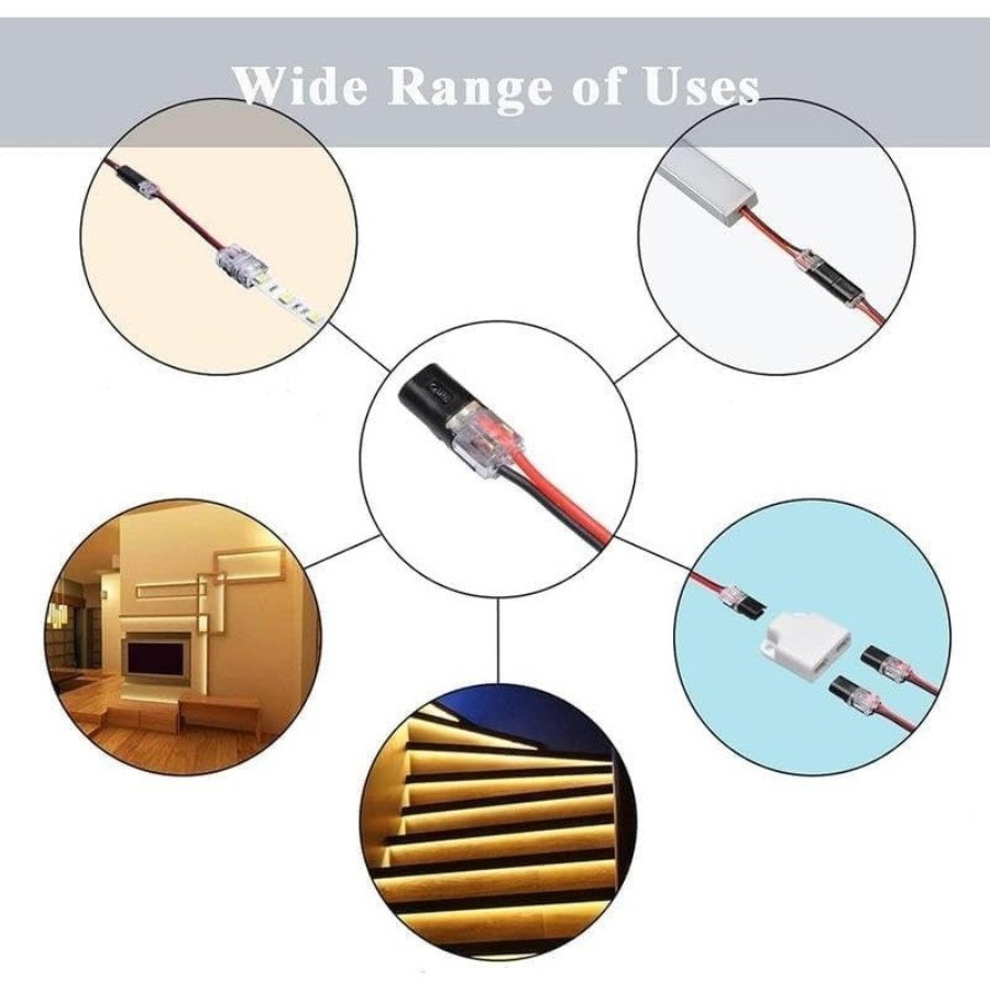 50PCS Double Wire Plug in Connector with Locking Buckle, Locking Easy to Use