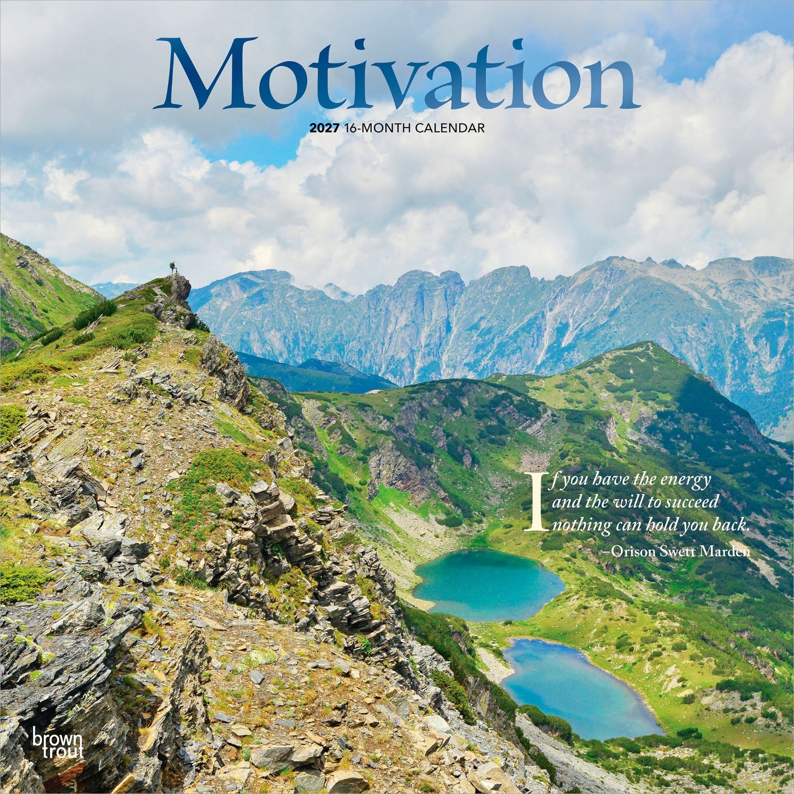 Motivation | 2027 12×24″ (Hanging) Monthly Wall Calendar | Foil Stamped Cover