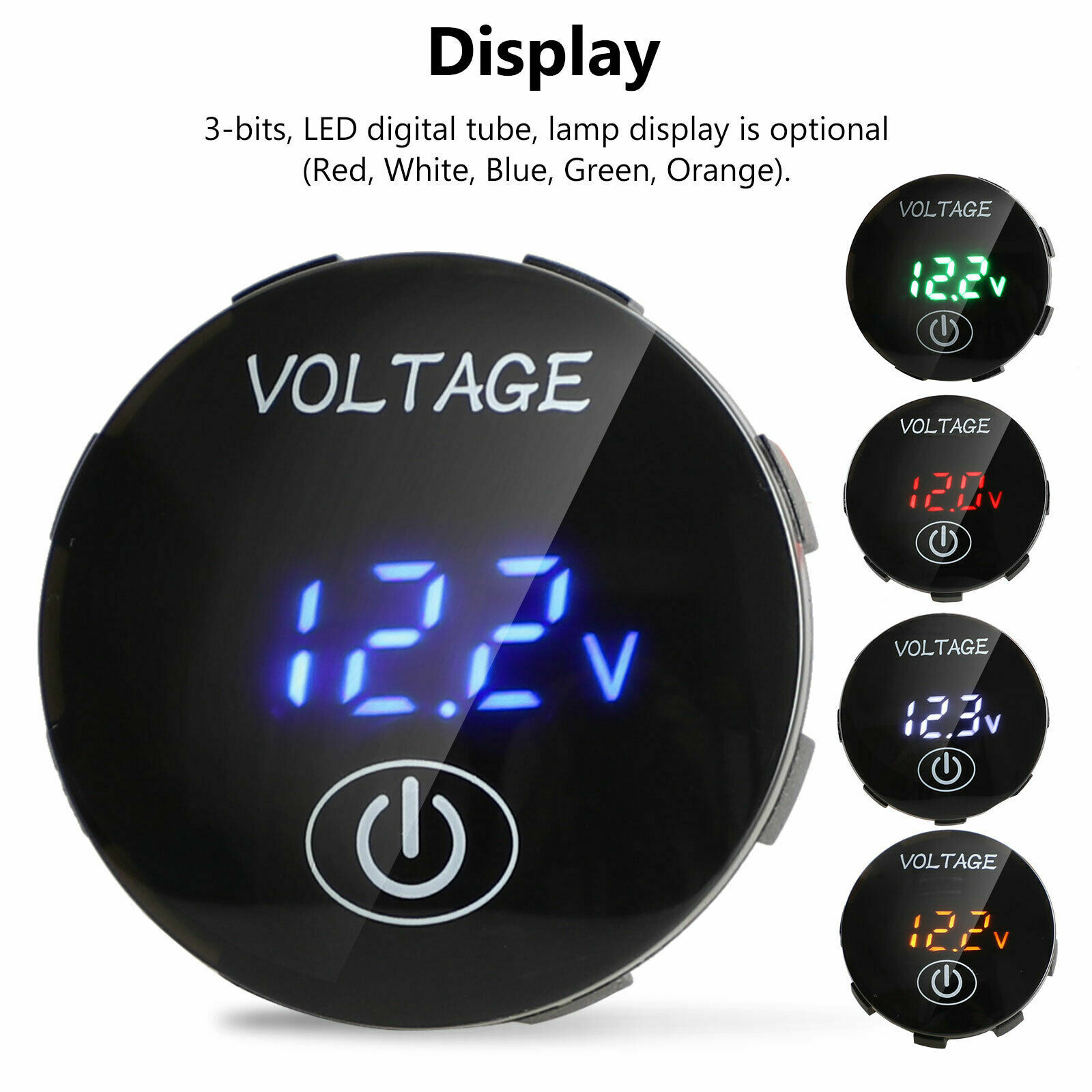 12V-24V Car Marine Motorcycle Touch LED Digital Voltmeter Voltage Meter Battery