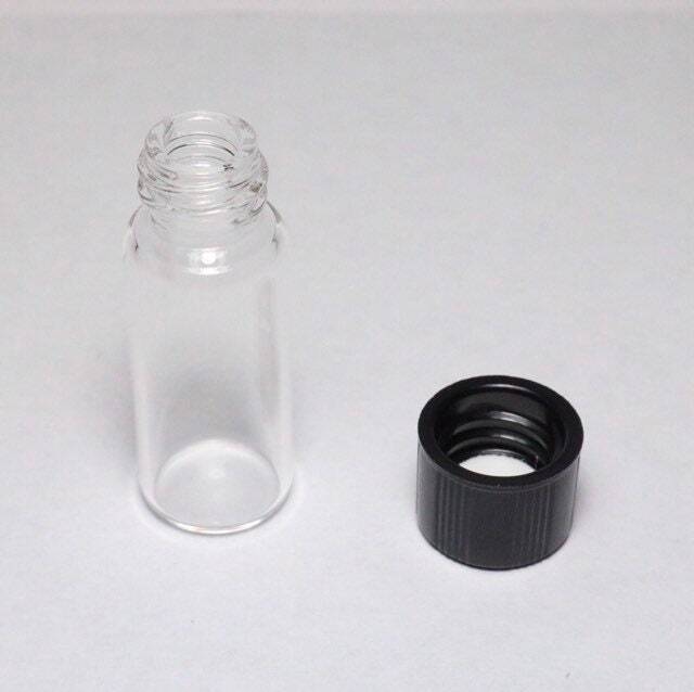 One 1.8ml clear borosilicate glass vial & screw top 12x32mm, small bottle,