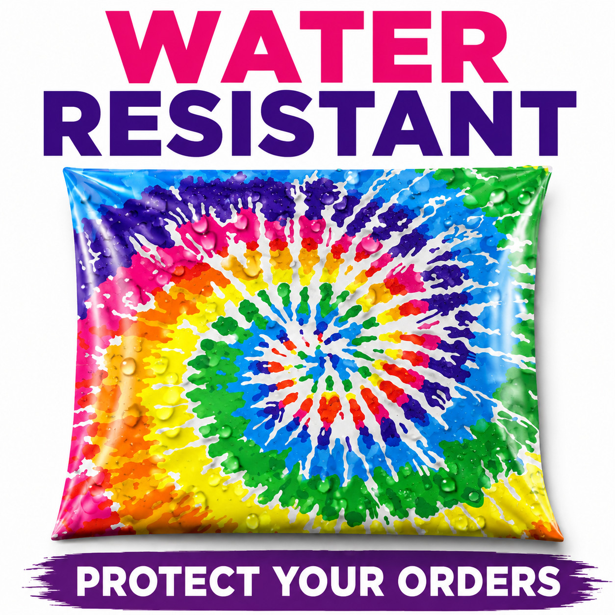 Tie Dye Poly Mailers 10×13 Designer Shipping Bags Self Seal Boutique