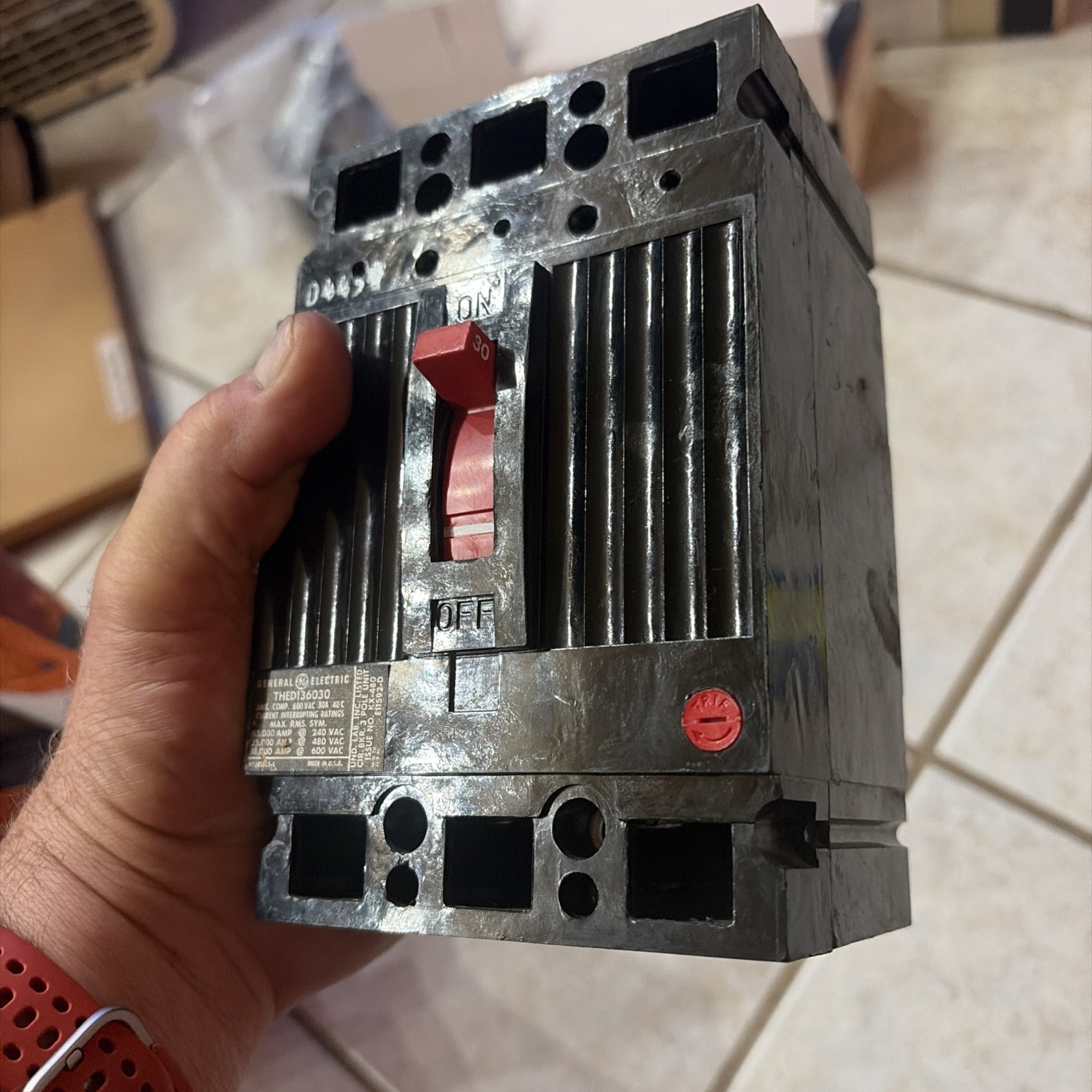 Nice GE THED136030 Circuit Breaker, 30A, 3P, 600VAC
