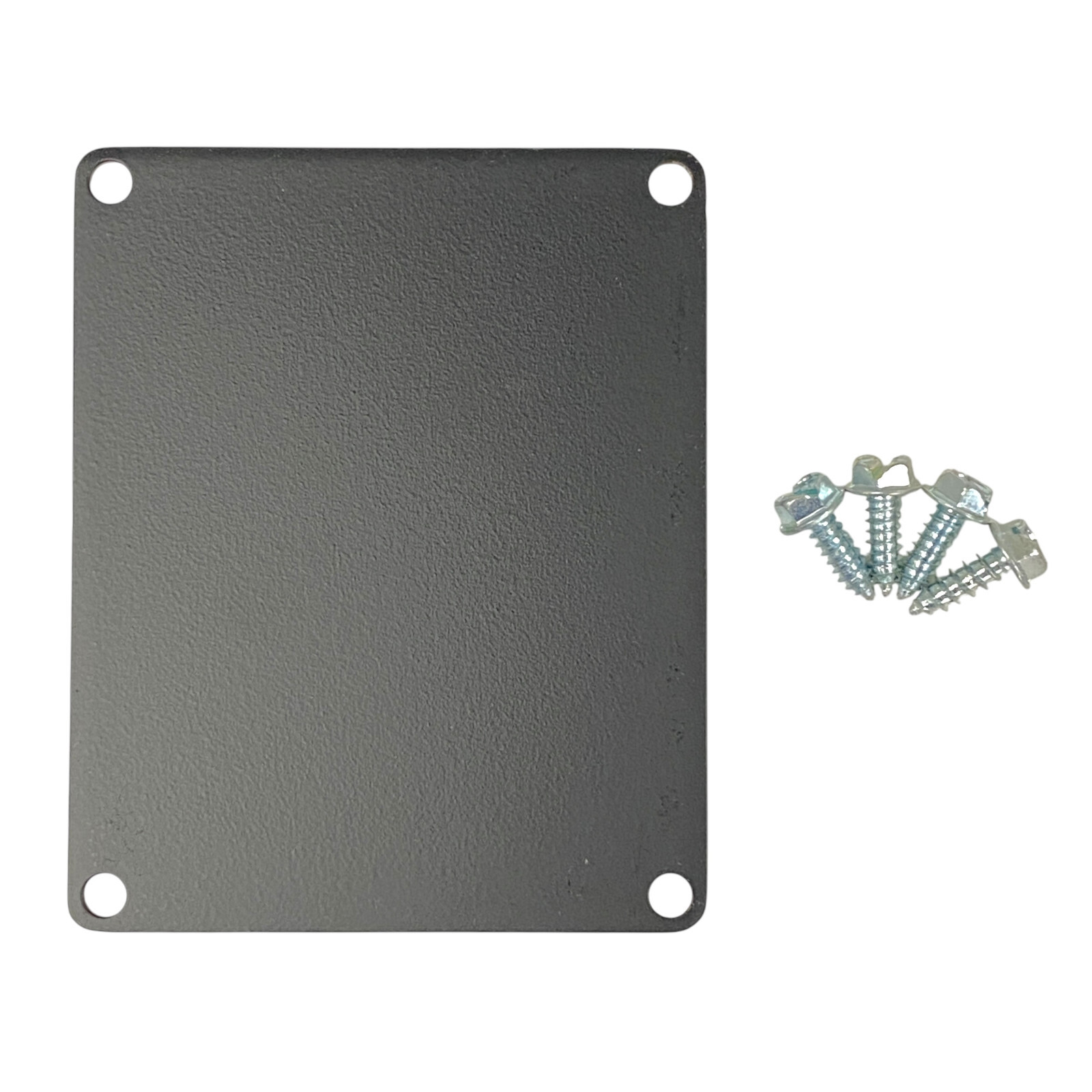4.25 in x 5.25 in Square Flat Steel Metal Base Plate With Holes and Screws