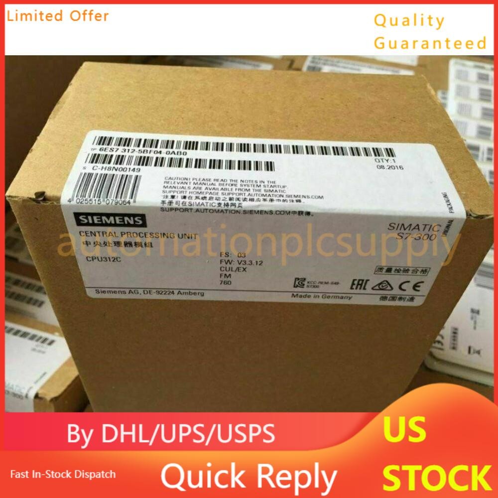 NewSiemens 6ES7312-5BF04-0AB0 6ES73125BF040AB0 SIMATIC S7-300 CPU 312C