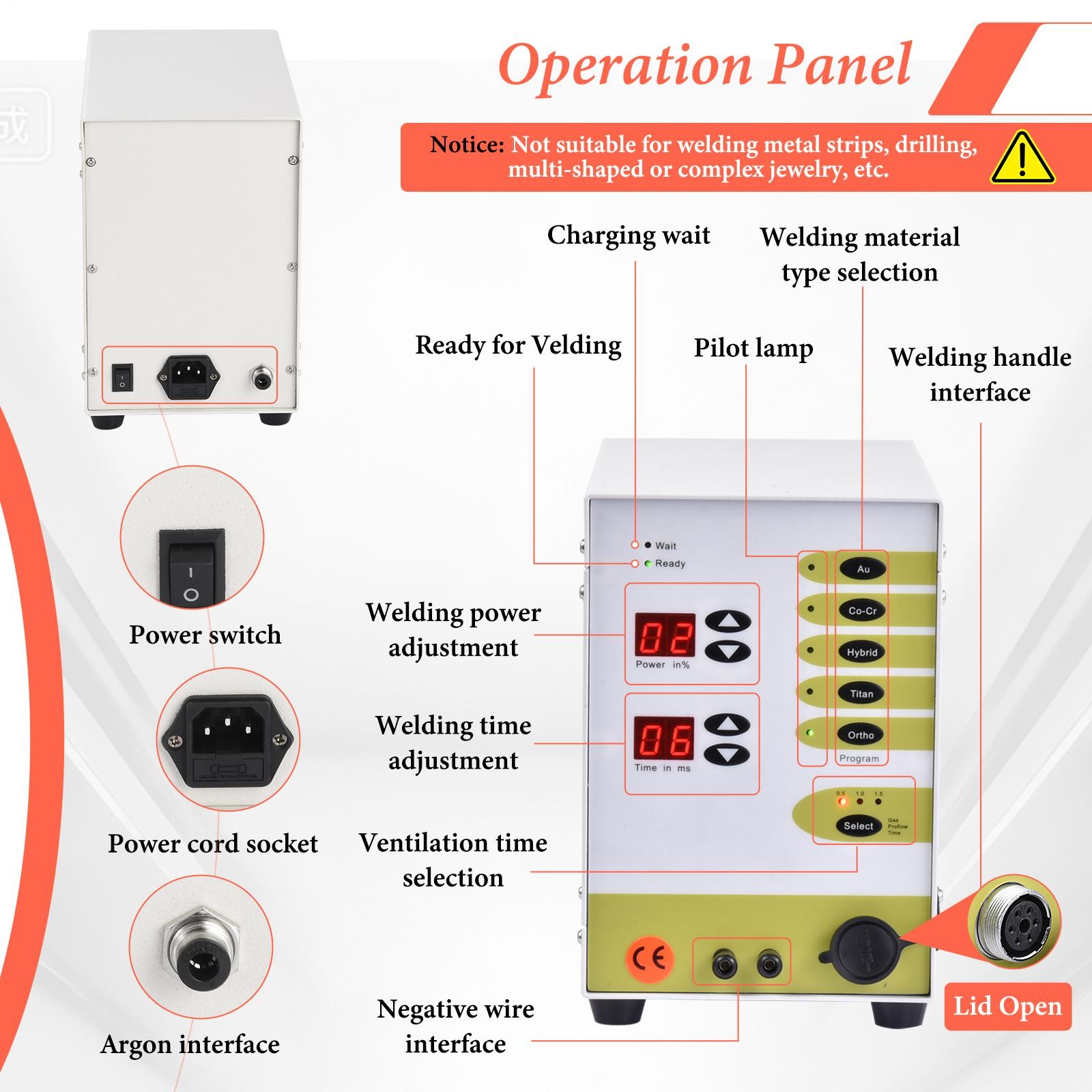 Jewelry Spot Welding Machine, 110V 60Hz Pulse Argon Arc Permanent Jewelry Welder