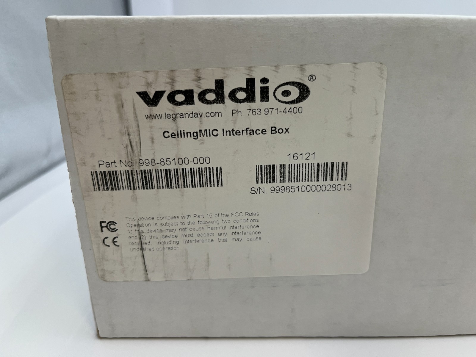 Brand New, Seald Vaddio Ceiling-Mic System Conference Room, 999-85100-000.