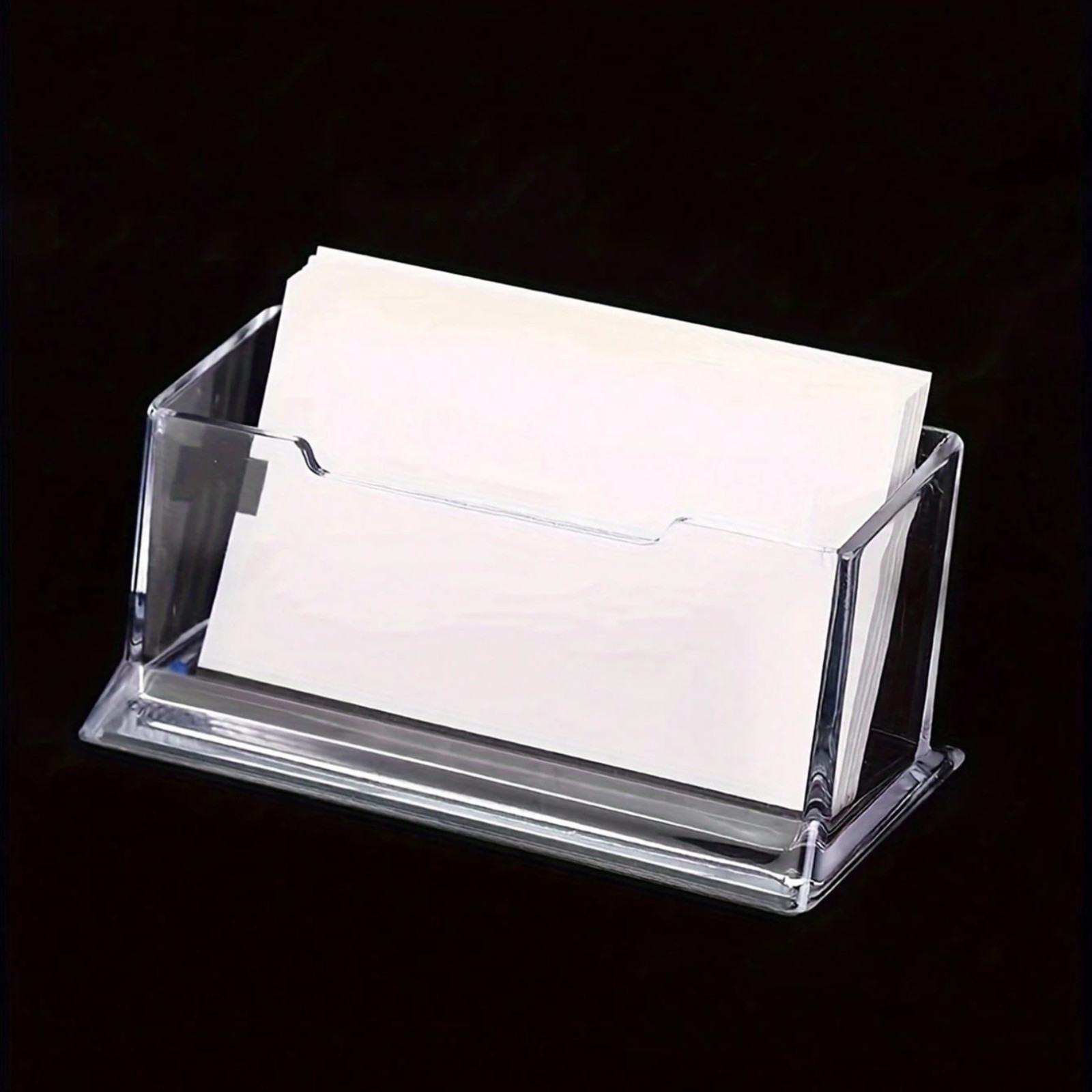 1pcs Transparent Acrylic Business Card Holder For Office Desk Card Stand Display